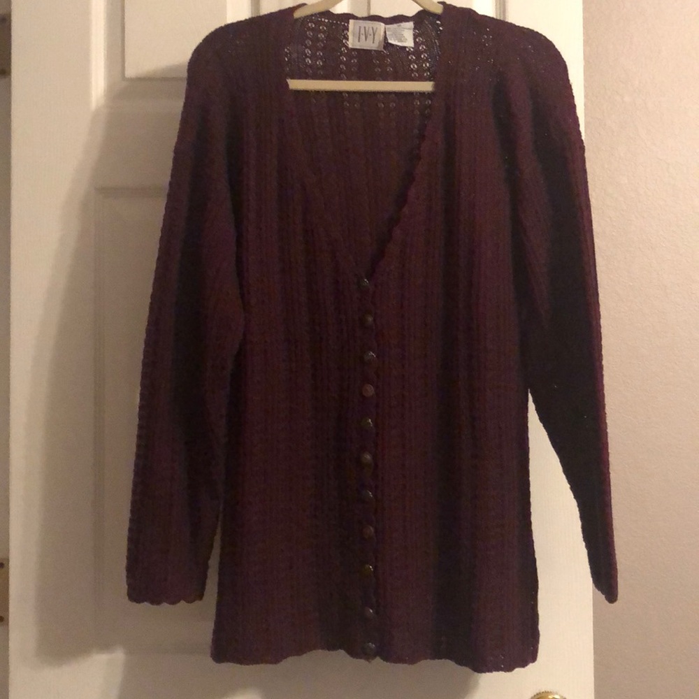Vintage IVY spun silk/wool cardigan